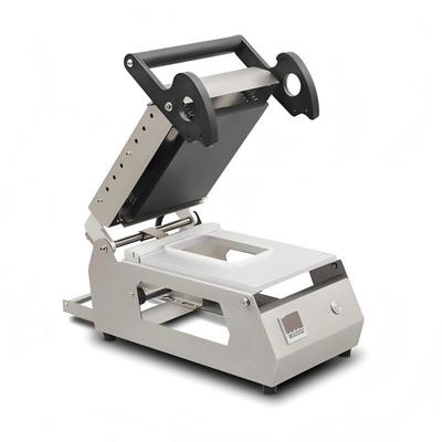 কমপ্যাক্ট ডিজাইন স্টেইনলেস স্টিল বৈদ্যুতিকভাবে উত্তপ্ত ম্যানুয়াল ট্রে সিলিং মেশিন DQ-1 খাদ্য এবং মাংস প্যাকেজ প্লাস্টিক পাত্রের জন্য