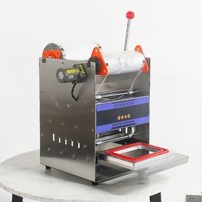 খাদ্য-গ্রেড স্টেইনলেস স্টীল শরীর এবং 6061 অ্যানোডাইজড অ্যালুমিনিয়াম ছাঁচ সঙ্গে বৈদ্যুতিক অর্ধ স্বয়ংক্রিয় ম্যানুয়াল দুধ চা সিলিং মেশিন