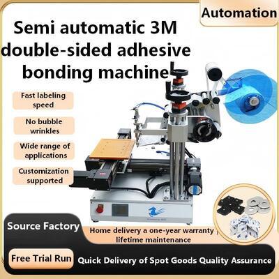 Semi-Automatic Flat Electronic Sticker 3M Adhesive Double-Sided Labeling Machine CH-615H for Cans & Bottles with PLC Core Components